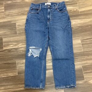 Abercrombie Blue Distressed Jeans Cutve Love 28 6 Extra Short